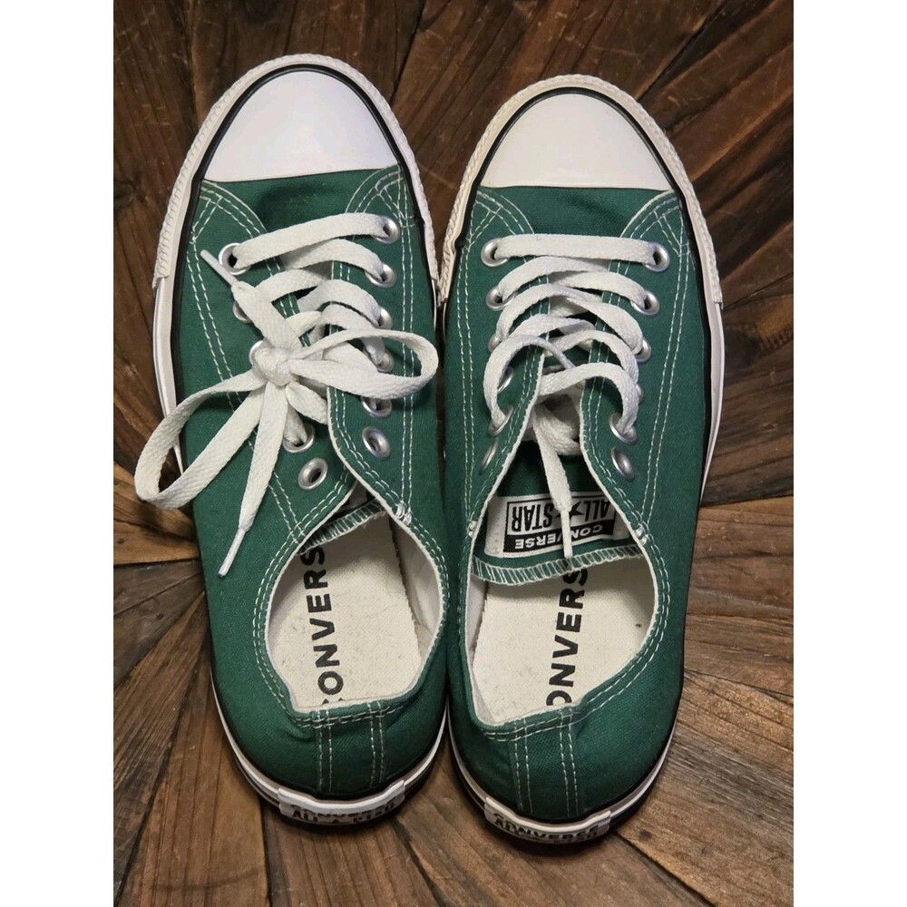 Converse All Star Green/White Low Top Canvas Lace-Up Sneaker -Size 5 men 7 women